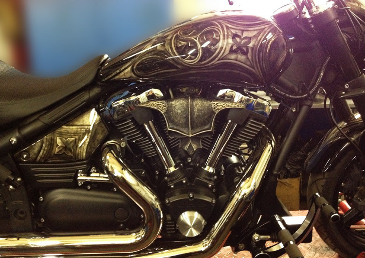 Аэрография и покраска мотоцикла Yamaha Warrior