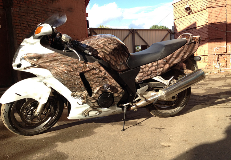 Аэрография и покраска мотоцикла Honda CBR1100XX BlackBird