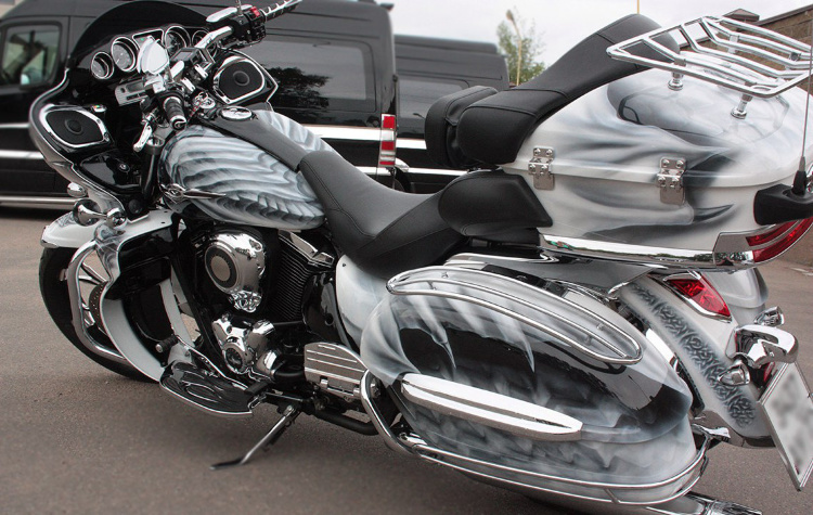 Аэрография и покраска мотоцикла Kawasaki VN 1700
