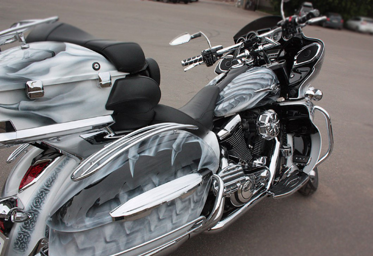 Аэрография и покраска мотоцикла Kawasaki VN 1700