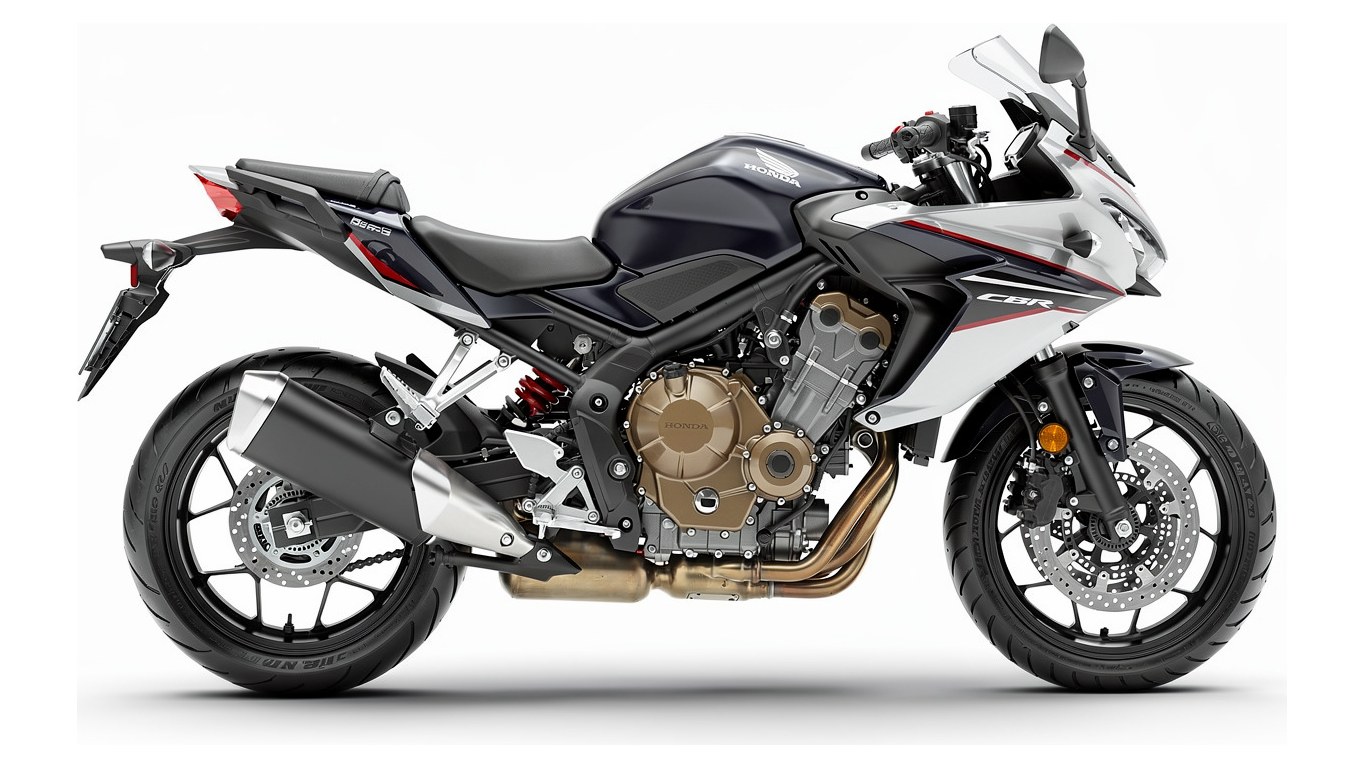 Honda CBR650F — три четверти, крупно, чистый фон